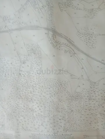 Large Vintage Topographic Map / Antique Land Survey Map