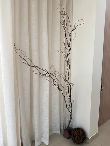 Tall Decorative Dried Branches in Vase – Natural Wall Accent (Set of 1) + Ball