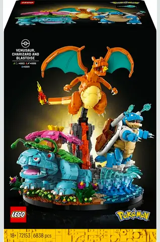 LEGO Pokémon Venusaur, Charizard & Blastoise Display (72153) - 6,838 pcs