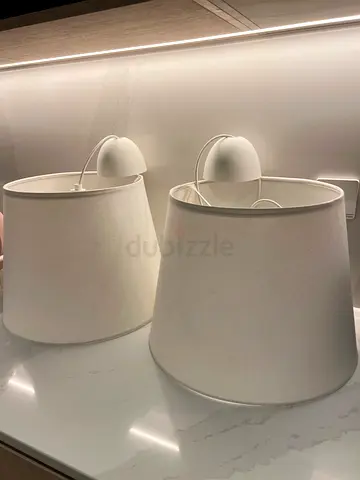 2 x Ceiling Lamp Shades WITH 2 x lightbulbs