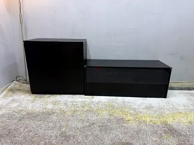 IKEA black modular storage units - 2-piece low cabinet set