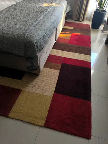 Modern rug (red, beige, brown) - excellent condition
