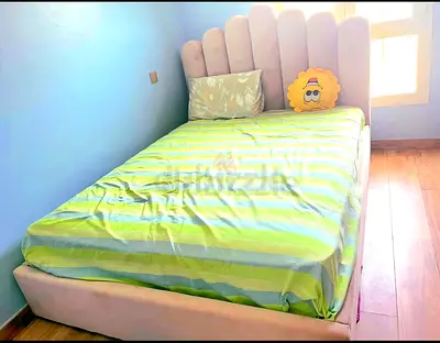 Queen bed with storage + Mattress . Flawless condition. Dismantled already. Beige color