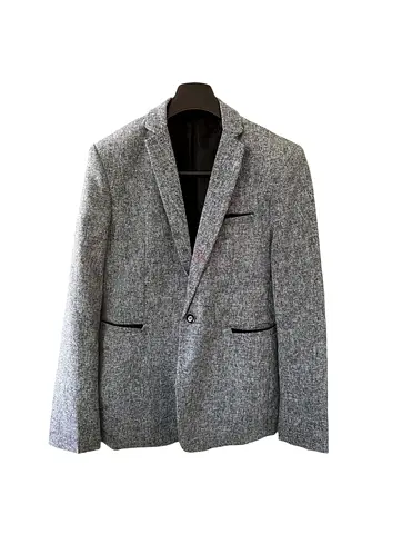 Grey Tweed Men's Blazer - Size Medium - Brand: Manfinity