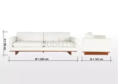 Malvina 4-Seater Fabric Sofa (253x101x45 cm)