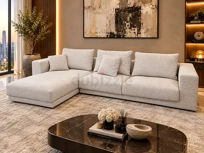MDF Italia Beige L-shaped sectional sofa with chaise (3-seater)