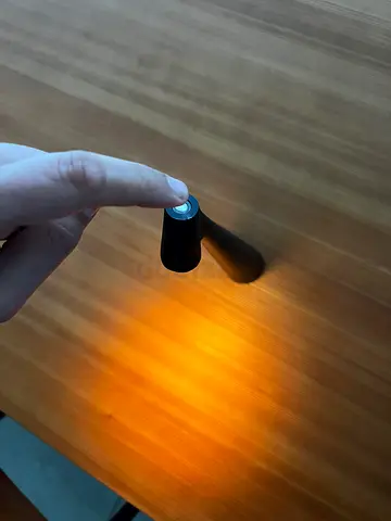 Chargeable with usb C black wireless lamp used