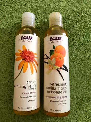 Pair of Massage Oil Duo — Vanilla Citrus & Arnica Warming Relief (Full Bottles)