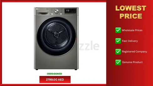 LG 9KG Dual Inverter Dryer, Sensor Dry, Allergy Care, Drum Care, ThinQ (Wi-Fi) Platinum Color