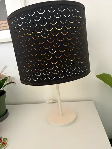 Brown /gold Table Lamp with Decorative Cut-out Shade