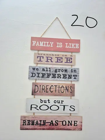 Wooden Family Wall Hanging Sign - 'Family Is Like' Quote Decor