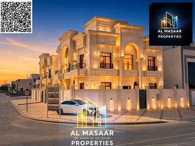 Classic-design corner villa, 3,700 sq. ft. plot, featuring two floors and a roof terrace. Located behind Al Hamidiya Park. Available for freehold owne