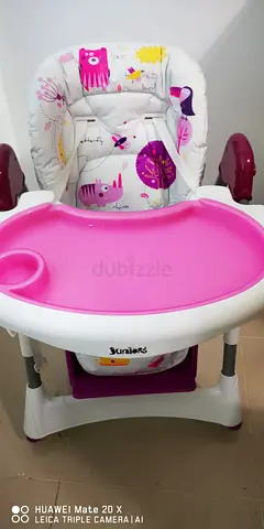 Juniors Pink Baby High Chair with Tray - Good Condition