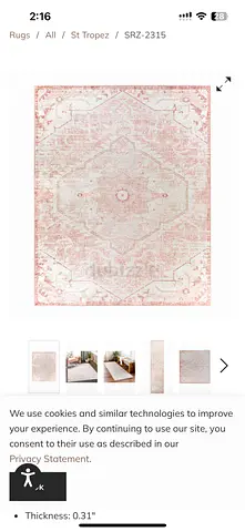 Light pink vintage-style area rug, 300x 230