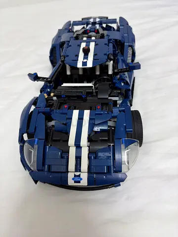 Blue Technic-Style Sports Car Model Kit (Assembled) - Detailed LEGO-Compatible Build