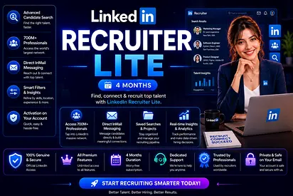 LinkedIn Premium | Recruiter Lite – 4 Months subscription Access