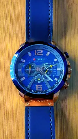 Curren Blue Dial Chronograph Men's Watch with Blue Leather Strap
