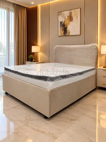 Brand New Beige Colour Queen Bed With Medical Mattress