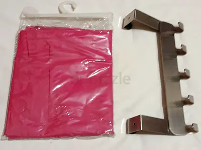Shower Curtain and Ikea Door Towel Hanger