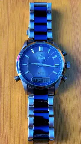 Analog-Digital Stainless Steel Men’s Watch (blue dial)