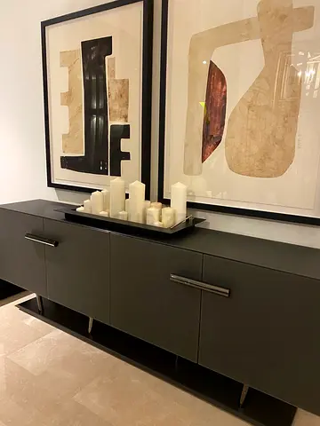Contemporary entertainment cabinet with storage