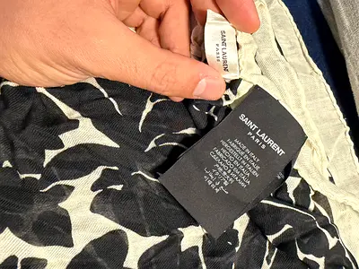 Authentic Saint Laurent lightweight printed scarf -