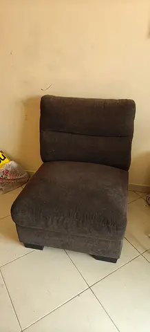 Single Armless Accent Chair - Dark Grey Upholstery