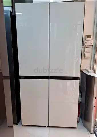 Samsung Bespoke Stylish Franch 4-Door Side by Side White Refrigerator - Good Condition