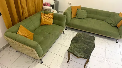 Sofa - 3 + 2 - with matching marble coffee table