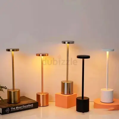 Set of Modern Minimalist Portable Table Lamps (Gold, Copper, Black, White)