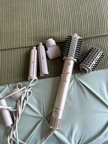 Multi-head Shark Brand hot air styler with brush attachments + Enzo Rotating Hot Brush Together