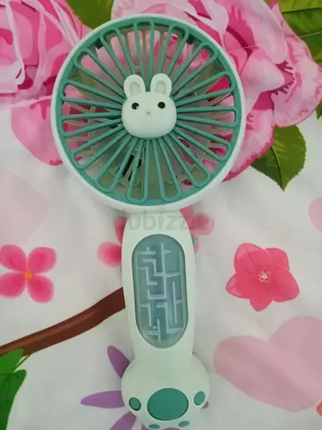 Handheld Portable Cute Bunny Desk Fan - Mint Green
