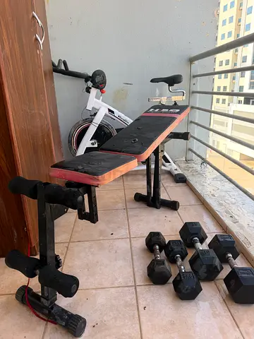 Gym stuff to sale , bench and dumbbells