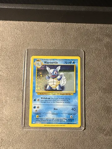 Wartortle Pokémon Holographic Trading Card (Sleeved) - Vintage Collectible very good condtion