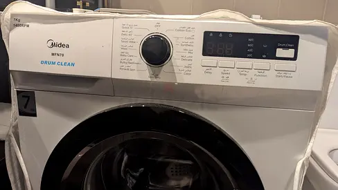 Midea 7kg 1400RPM Front Load Washing Machine - Drum Clean, Good Condition