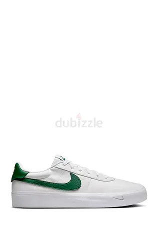 White Nike Court Shot Sneakers with Green Swoosh - Size 46