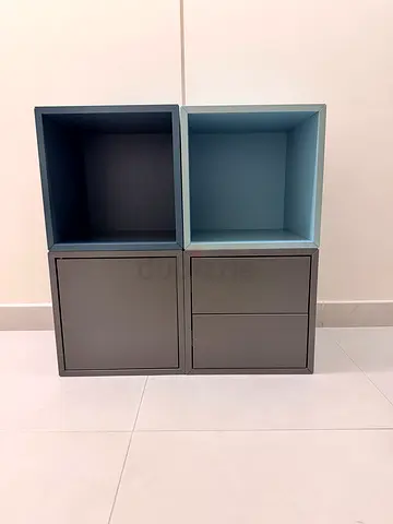 Ikea EKET storage 4 units with drawers, swing doors, and hollow box