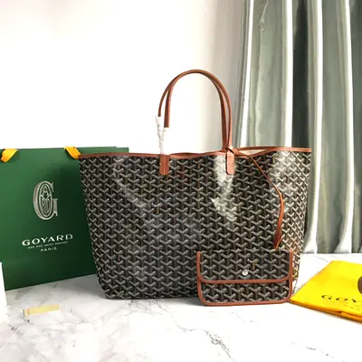 Goyard Saint Louis PM Bag in Black & Tan