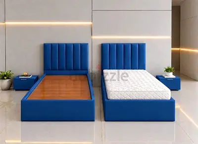 Brand new Blue Single Bed Frames with Padded Headboards