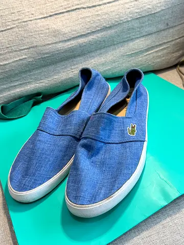 Blue Lacoste slip-on casual sneakers, size 43