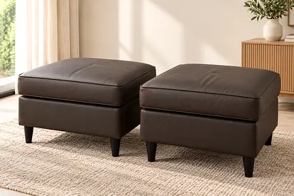 IKEA leather ottoman (set of 2)
