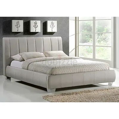 Silver velvet king size thick bed frame