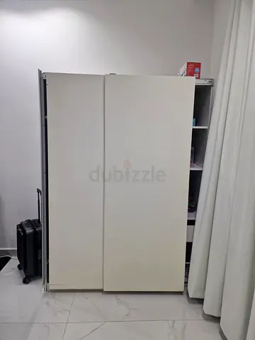 White Sliding Door Wardrobe / Storage Cabinet - Good Condition