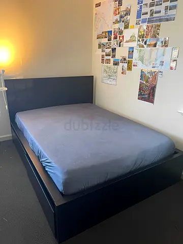 IKEA Malm Double size bed frame with mattress - good condition
