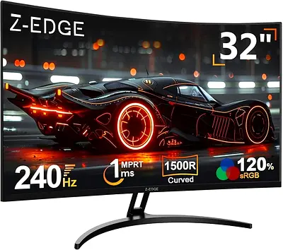 Z Edge 32 Inch 240Hz Curved Full HD 1ms AMD FreeSync Premium Built in Speakers Gaming Monitor