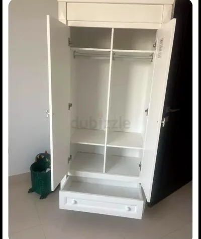 White 2-Door Wardrobe with Drawer — excellent Condition