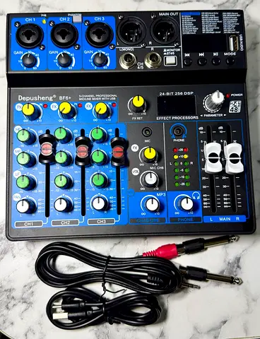 New/Unused Depusheng Professional 6-Channel Audio Mixer with 256 DSP Effects