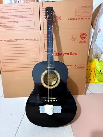 Used Black Acoustic Guitar - Beginner/Practice Guitar