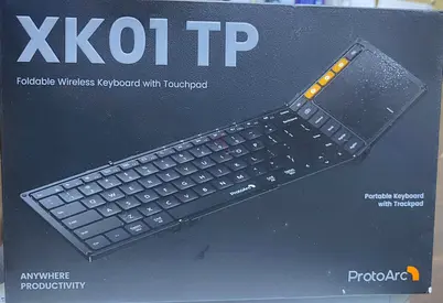 ProtoArc XK01 TP Foldable Wireless Keyboard with Touchpad - Lightweight, USB-C Rechargeable