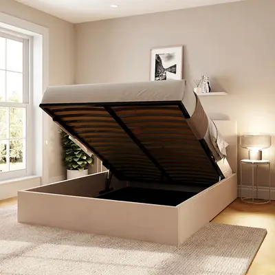 Square headboard king velvet hydraulic storage bed